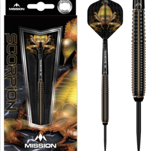 Mission Scorpion Darts - Steel Tip - 90% Tungsten - Black & Gold ElectroÂ